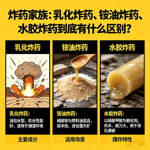 江汉石油管理局炸药家族：乳化炸药、铵油炸药、水胶炸药到底有什么区别？